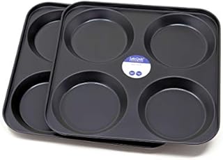 4 Cup Yorkshire Pudding Tray Twin Pack, British Made with PFOA & BPA Free Non Stick by Lets Cook Cookware