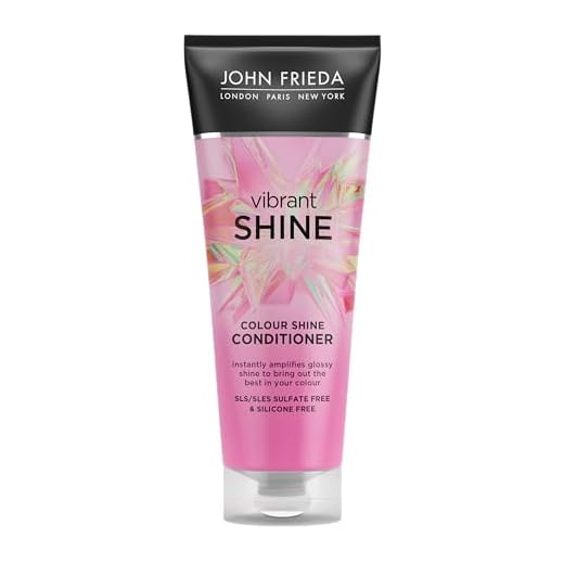 John Frieda Vibrant Shine Color Shine Conditioner 250 ml, Schwereloser Glanz-Conditioner für glänzendes Haar, sulfatfreie und silikonfreie Spülung