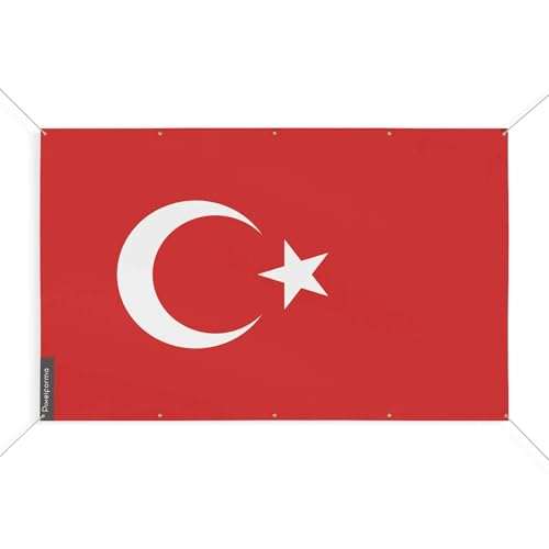 Drapeau Turquie anti déchirure 10 oeillets fixation stable 120x180