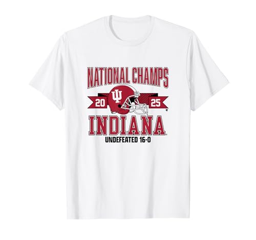 Indiana Hoosiers 2025-26 CFP National Champs Arched Helmet T-Shirt