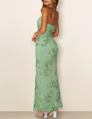 Image of MEROKEETY Women's Summer Floral Wedding Guest Cocktail Maxi Dress