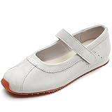 UBFEN Womens Mary Jane Flats Slip On Sneakers Comfortable Walking Shoes for Work Casual Retro Grey US Size 9