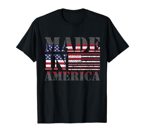 Made in America Born and Raised American Flag T-Shirt