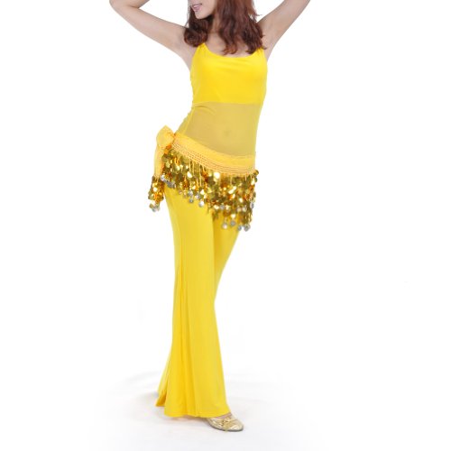 Chiffon Dangling Gold Coins Belly Dance Hip Scarf, Vogue Style4