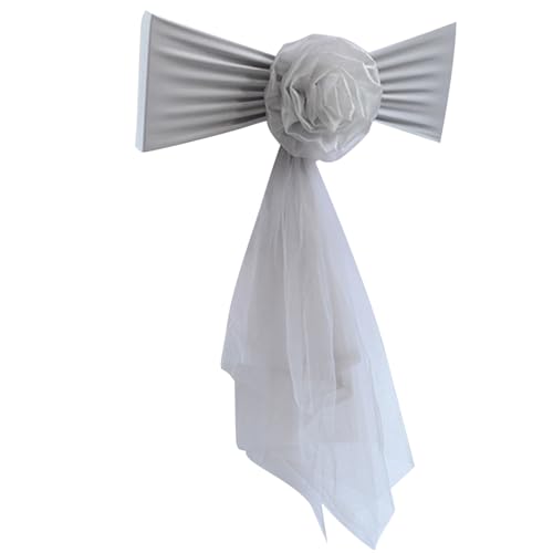 Kangnice Spandex Chair Sashes Ties Spandex Chair Sashes Bows for Party and Wedding Chair Decors Ceremony Accessories
