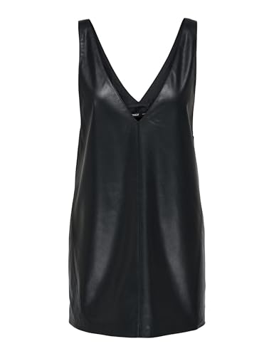 ONLY Damen Onlheidi Faux Leather Spencer Dress OTW, Black, XL