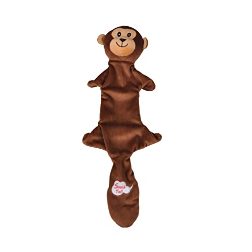 Jouet peluche éco-responsable Les Rusés Sam le singe sonore avec poche pour friandises 45x18.5x7cm