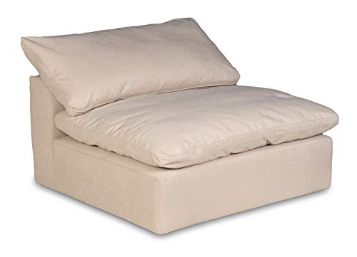 Sunset Trading Contemporary Puff Collection Slipcover Only For 5Pc L-Shaped Sectional Sofa With Ottoman | Modular Couch Fitted Cover | Stain-Proof Water-Resistant Washable Performance Fabric Tan #TOP2