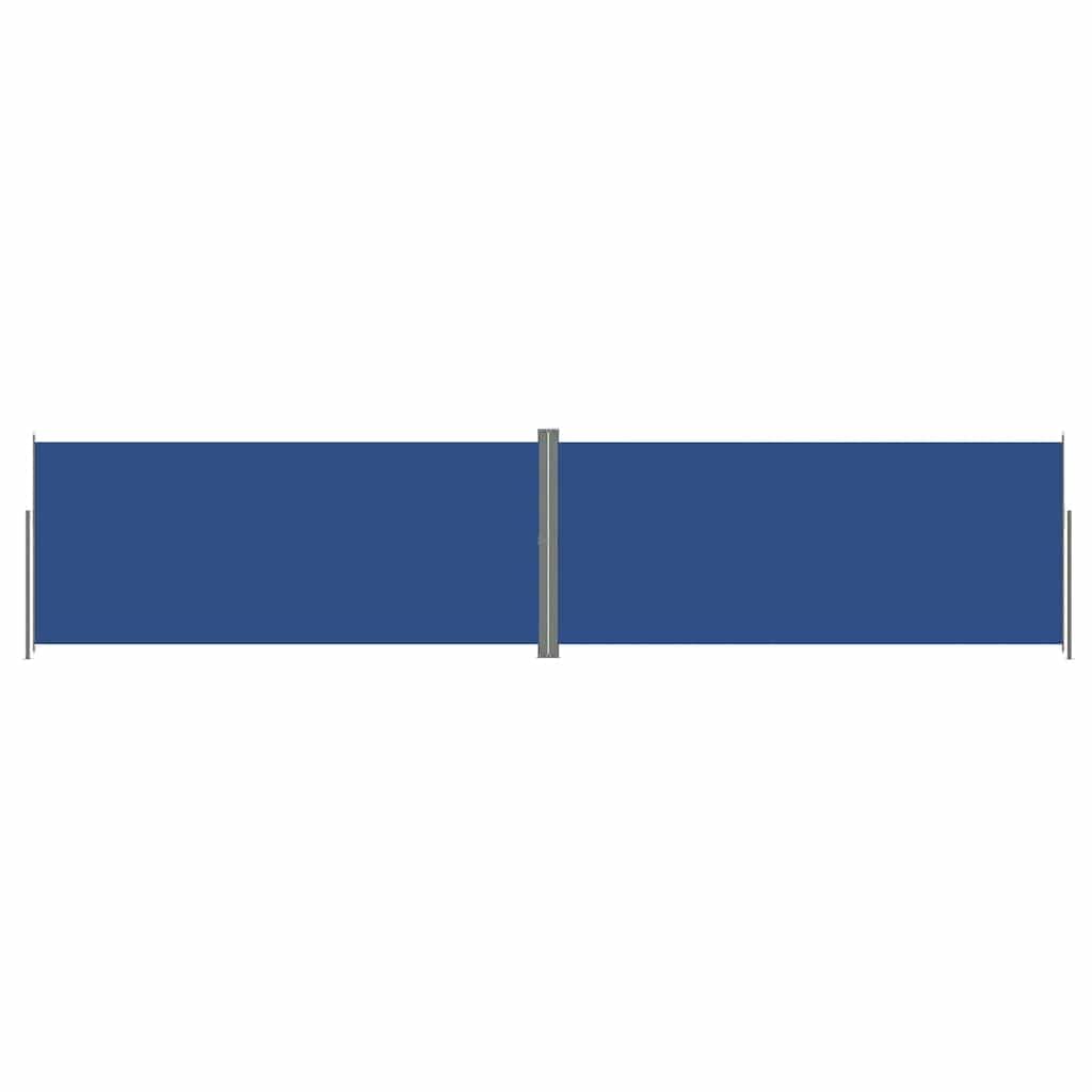 Double store latéral extensible en acier et polyester bleu de qualité