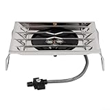 promo barbecue gaz plancha Cuisson efficace : fournit un apport de chaleur standard de 6000 W avec une consommation de gaz de 180 g/L, chauffe rapidement et maintient une flamme constante même dans des environnements venteux. Le tuyau de gaz de 65 cm offre une configuration flexible pour différentes configurations extérieures.