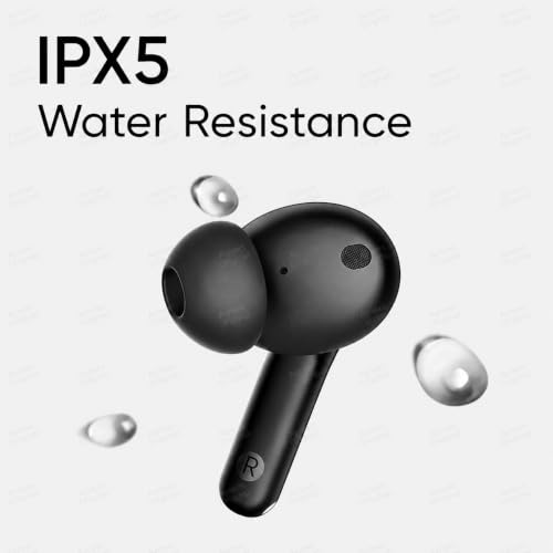 Image of Buds T110 Bluetooth Truly Wireless in Ear Earbuds Compatible with Realme mic, AI ENC for Calls, Google Fast Pair, 38 Hours Total Playback with Fast Charging and Low Latency Gaming Mode(Black)