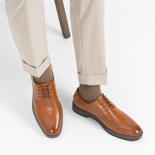 Image of Jousen Men's Dress Shoes Cap Toe Formal Oxfords for Men Business Lace Up Casual Comfortable Shoes