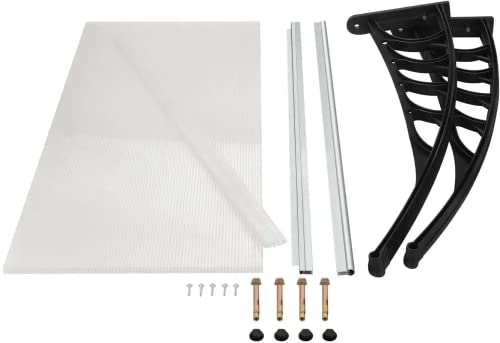 Monibloom Awnings For Windows Outside, 95" X 35" Window Awning Overhead Door Modern Polycarbonate Cover Outdoor Front Door Patio Canopy Rain Snow Sunlight Protection Hollow Sheet #TOP7