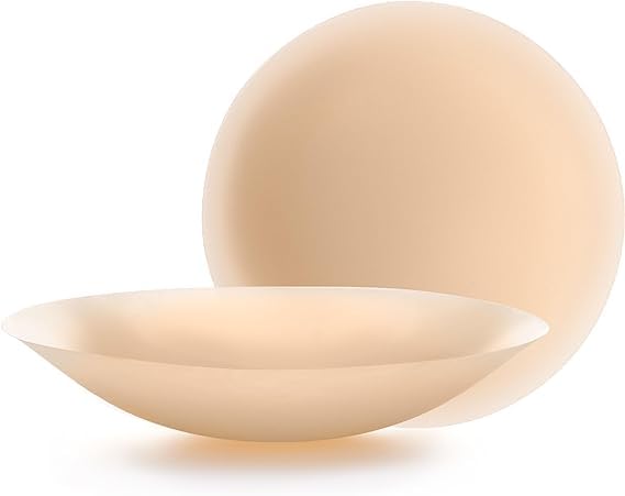 Nipple Cover - Sticky Adhesive Silicone Nipple Pasties - Reusable Pasty Nipple Covers for Women Nipple Cover Silicone Pasties Reusable NoShow Bra for Women(1 Pair)(2 Pack) Beige-image-15