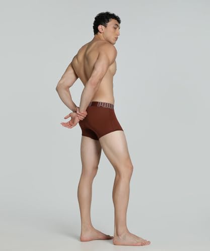 Image of Puma Bamboo Men's Trunks - Warm Chestnut - White