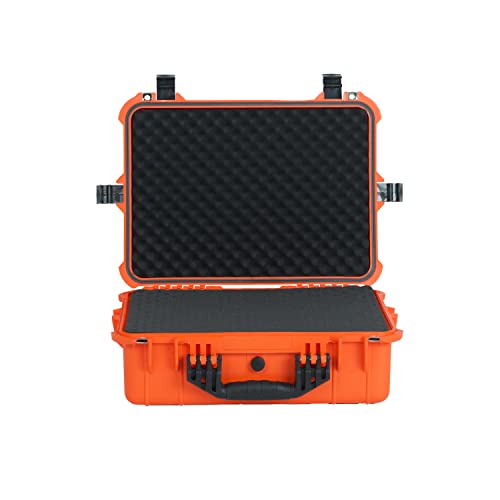 Image of MEIJIA All Weather IP67 Waterproof Hard Camera Case,Hard Protective Case,Hard Case with Customizable Foam,Fit Use of Drones,Camera,Equipments,Pistols(Orange,19.78x15.77x7.41inches)