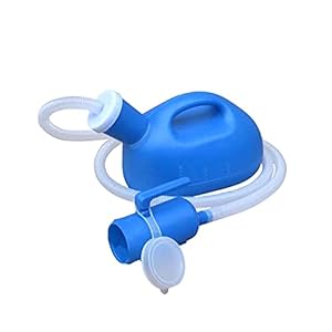 Yius Urine Flessen voor Mannen Vrouwen, Draagbare 3 in 1 rinale Plassen Fles met Handvat, Reizen Camping Lekvrije Urine Fles voor Ziekenhuis Camping Auto Reizen, Ouderen, 2000ML (Blauw, maat: D)