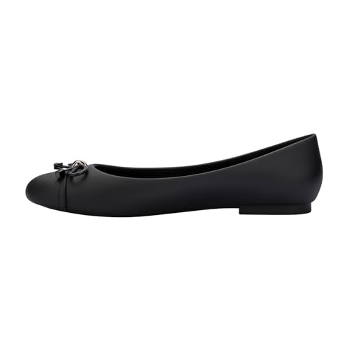 Melissa Doll V Jelly Flats for Women - Soft & Flexible Ballet Flats for Women, Bow Applique, Slip-on Closed-Toe Jelly Shoes