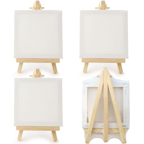 Mini Canvases with Easels Set (4 Pieces)