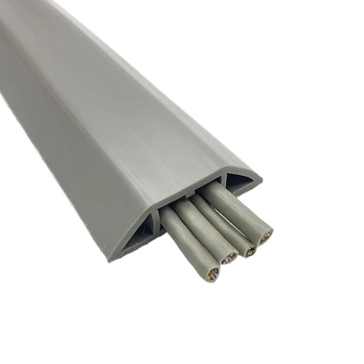 Canaleta Pasacables para Suelo Cubierta de Cable Suelo, Protector PVC, alimentación Autoadhesivo, extensión eléctrico, Ranura for conducto, gestión for el hogar(50mm Wide Grey)
