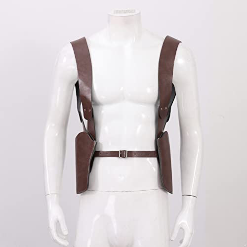 Aislor Universal Horizontal Shoulder Holster With Double Magazine Pouch, Pu Leather Concealed Carry Holster Brown One Size #TOP2