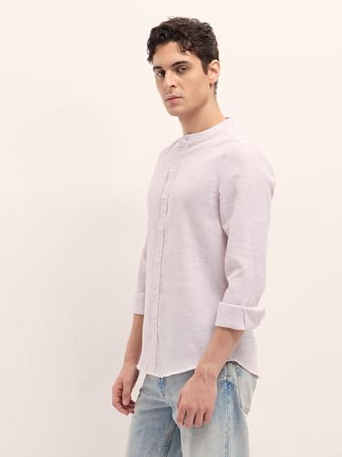 Image of THE BEAR HOUSE Men's Cotton Solid Slim Fit Shirt
