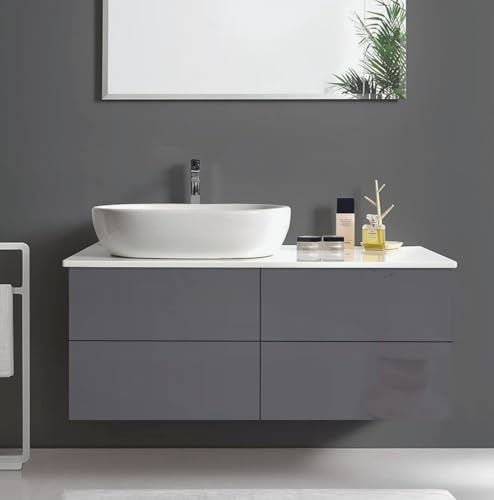 Image of ONETON Glossy Drk Grey Contact Paper Decorative Self Adhesive Counter Top Peel and Stick Wallpaper for Kitchen Cabinets Shelf Drawer Liner Desk Dresser (DRK Gry Glossy WP, 12x80 inch)