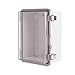 BC-ATP-162110, Plastic Enclosure, ABS Gray Body & PC Clear Cover, P Type for Molded Hinge & Stainless Steel Latch, W6.30 x L8.27 x D3.94