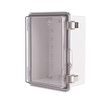 BC-CTP-162110, Plastic Enclosure, PC Gray Body & PC Clear Cover, P Type for Molded Hinge & Stainless Steel Latch, W6.30 x L8.27 x D3.94" Size, IP67 UL