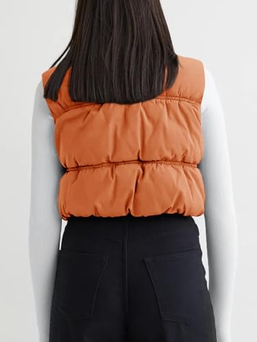 Image of SySea Women's Crop Puffer Vest Winter Zip Up Lightweight Sleeveless Warm Outerwear Padded Coat