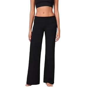 HZPHQY Women Wide Leg Sweatpants Yoga Foldover Waist Pants Straight Baggy Leggings Joggers Tracksuit Bottoms Ladies Activewear Trousers