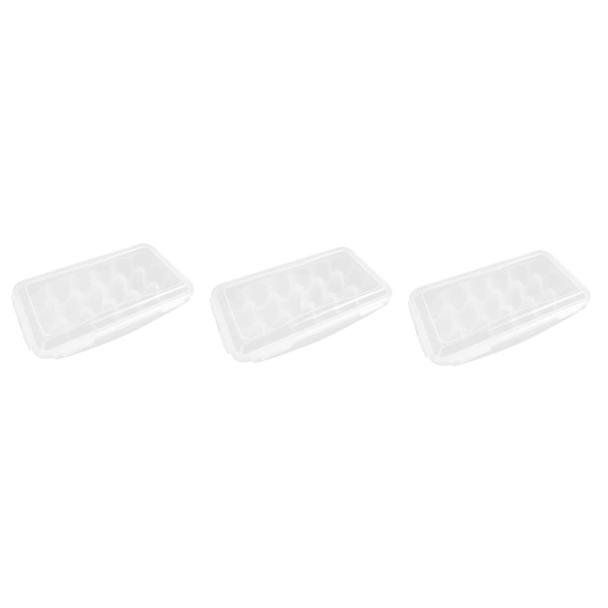 STOBAZA 3piezas Caja De Almacenamiento De Huevos Tapa Compartimentos Organizador Transparente Para Refrigerador Para Cocinas y Congeladores Diseño Resistente y Práctico Para Hogar