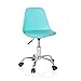 HJH Office 742015 Sedia Girevole da Bambini/Ragazzi Fancy II Ecopelle Turchese Moderna Sedia Girevole Regolabile in Altezza