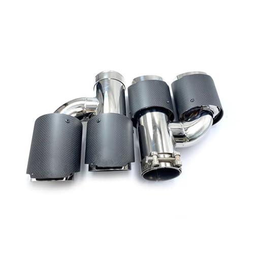 Tuyau d'échappement double en carbone mat universel pour modification auto