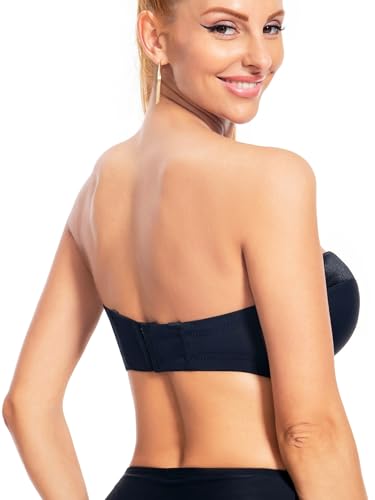 Image of Women's Push up Strapless Bra for Large Breasts with Clear Straps, Never Move On Party Cup B /C /D /DD /DDD /G