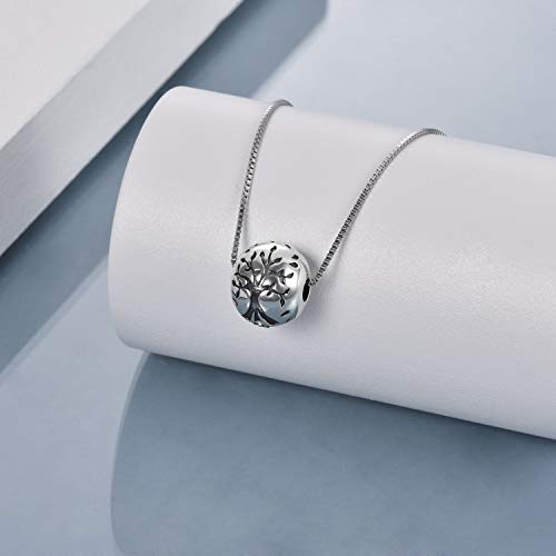 Sterling Silver Tree of Life Urn Necklace for Ashes Owl Necklace Pendant Charm for Women Memorial Gifts Keepsake Always in My Heart Memory Necklace Jewelry3