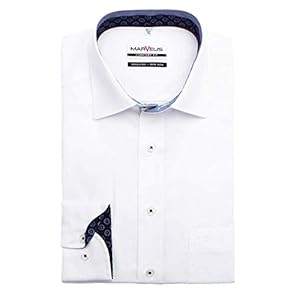 Marvelis Comfort Fit overhemd lange mouwen New Kent kraag wit