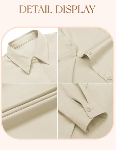 Image of IN'VOLAND Women Plus Size Button Down Shirts Long Sleeve Office Work Blouse