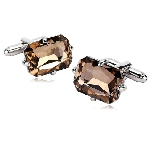 Gemelos de acero inoxidable champán con cuatro garras como regalo de bodas para hombres