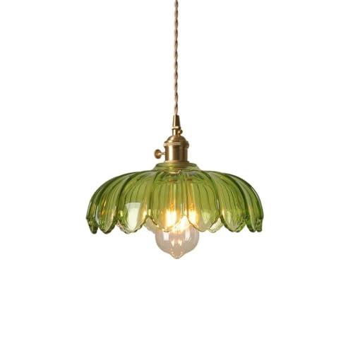 Chandelier lustre moderne vintage vert avec lampe suspendue industrielle