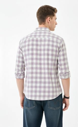 Image of U TURN Men's Cotton Casual Printed Stylish Shirt for Men Plus Size Shirt for Men (Jai-INT-Prple-CHOKDI-XXL PT)
