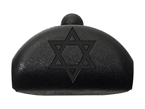 NDZ Performance Grip Frame Plug for Glock Gen 4-5 Models 17 19 22 23 24 31 32 34 35 9MM .40 S&W .357 SIG Laser Engraved Polymer in Black - Star of David MOGEN Dovid