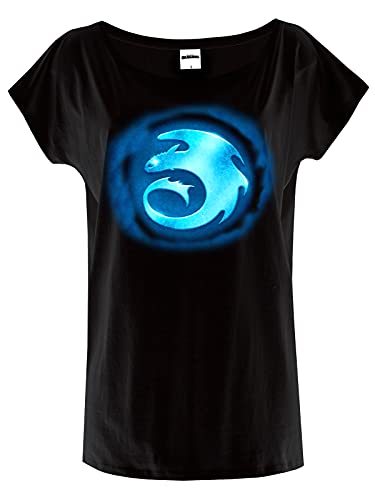 Preisvergleich Produktbild Drachenzähmen leicht gemacht Shining Symbol Frauen T-Shirt schwarz L