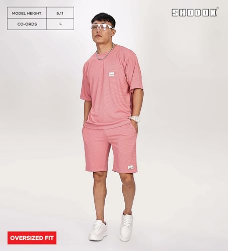 Image of SHODOX Men's Solid Relaxed Fit T Shirt and Shorts Set | Casual Summer Wear | Comfortable Stylish Outfit for Men