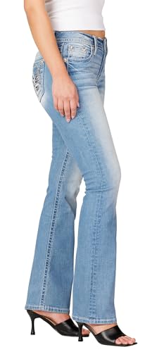 Miss Me Women's Pop Through Mid-Rise Bootcut Jeans3