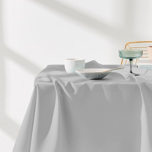 Nappe de table 140x300 cm rectangulaire gris clair antitache - 4