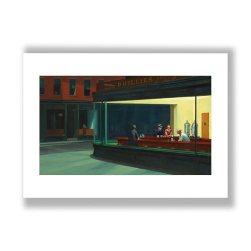Impression d'art mate Nighthawks Edward Hopper affiche decoration murale format Medium