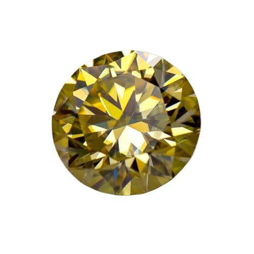 Moissanite jaune citron ronde éclat diamant de laboratoire pour haute joaillerie