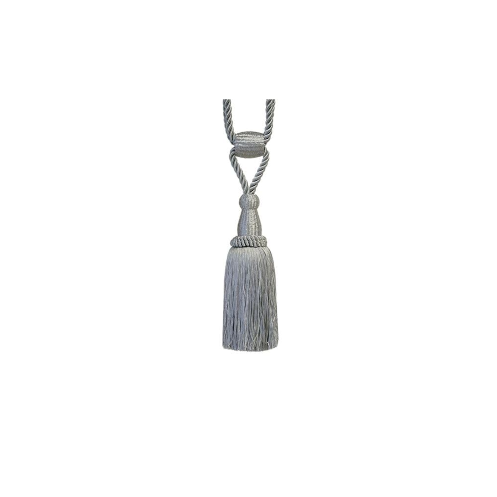 Tassel Window Curtain Tiebacks, Moveable Embrace, Set of 2 (Silver)