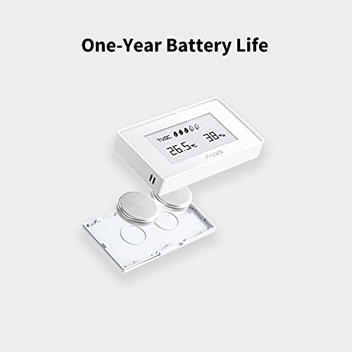 Aqara TVOC Monitor de Calidad del Aire, Medidor de contaminación para COVT, Temperatura y Humedad, con Pantalla de Tinta Electrónica de Alto Contraste, Compatible con Google, Alexa, IFTTT y HomeKit